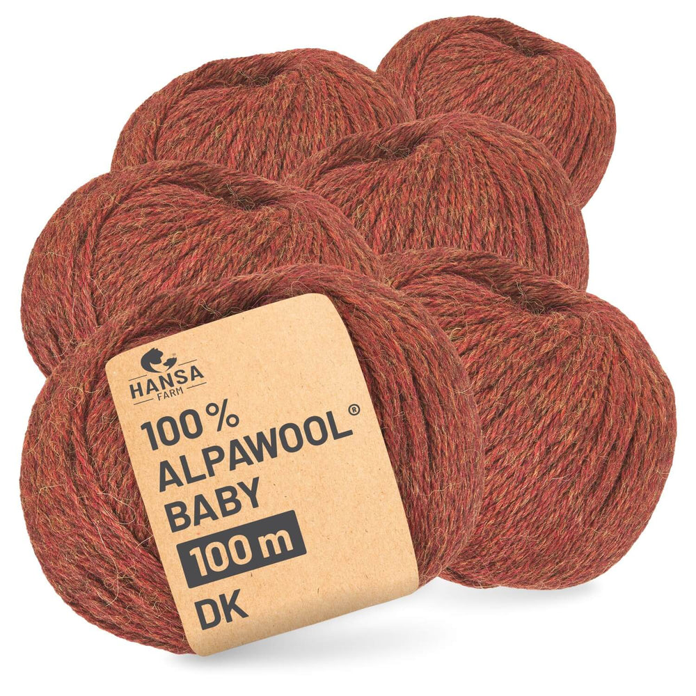 Alpawool® Baby 100 DK HF158 - 6x50g Alpaca Wool Autumn Leaves Melange