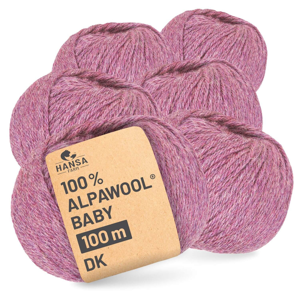 Alpawool® Baby 100 DK HF197 - 6x50g Alpaca Wool Berry Melange