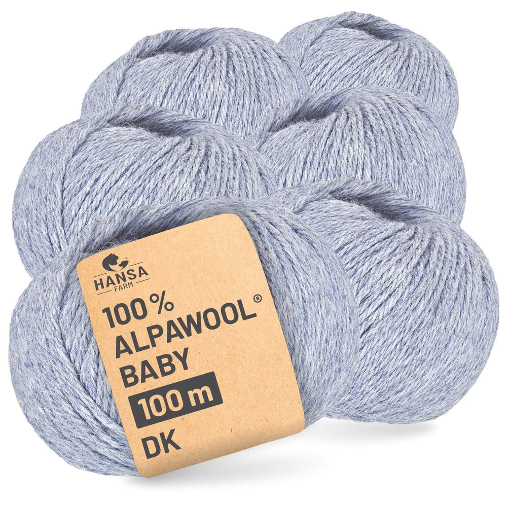Alpawool® Baby 100 DK HF241 - 6x50g Alpaca Wool Glacier Melange