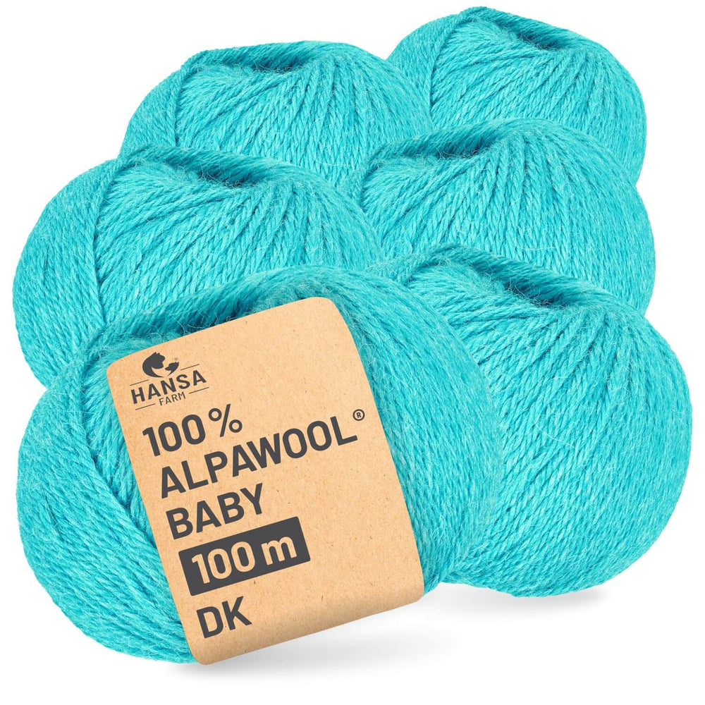 Alpawool® Baby 100 DK HF255 - 6x50g Alpaca Wool Lagoon Melange