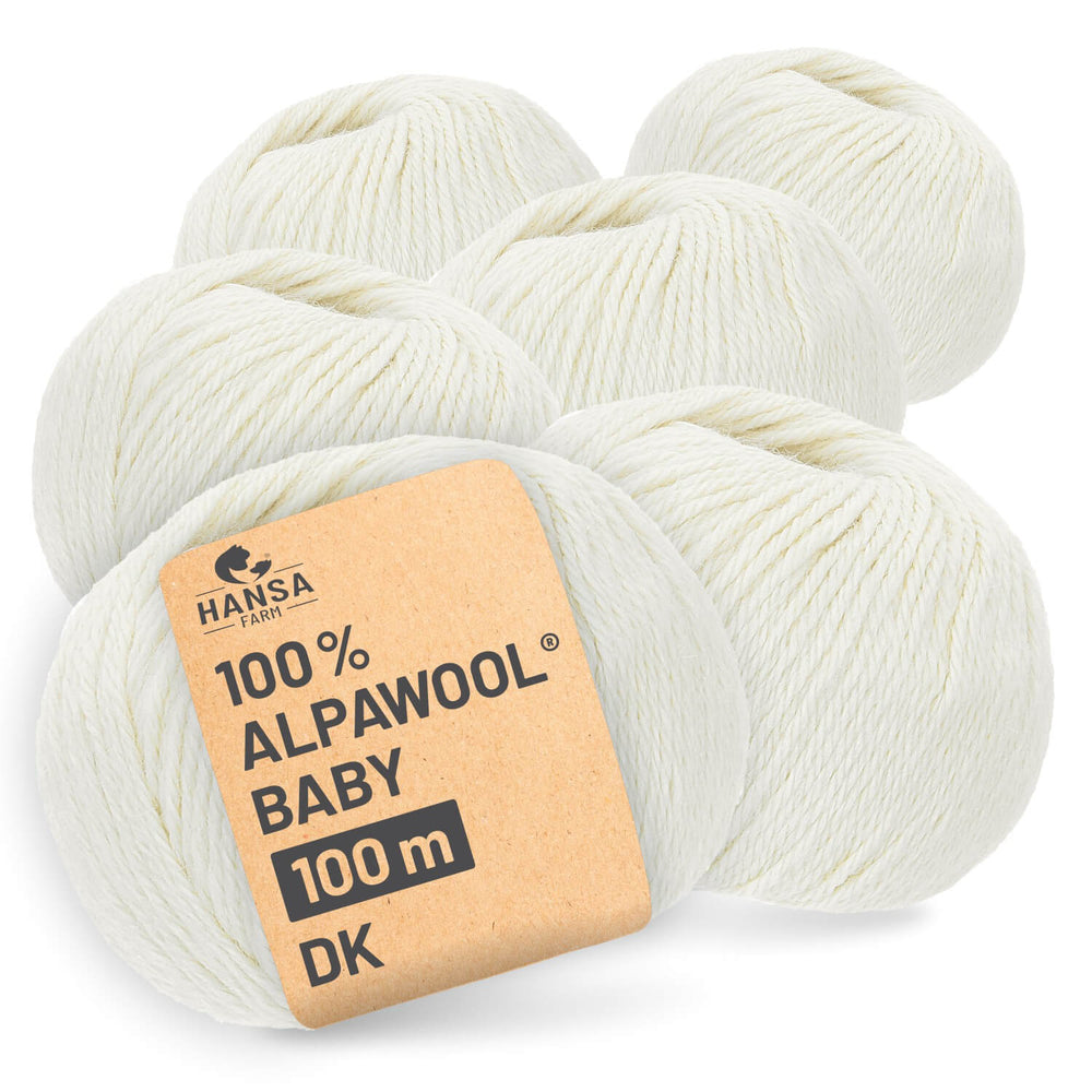 Alpawool® Baby 100 DK NFA01 - 6x50g Alpaca Wool Natural