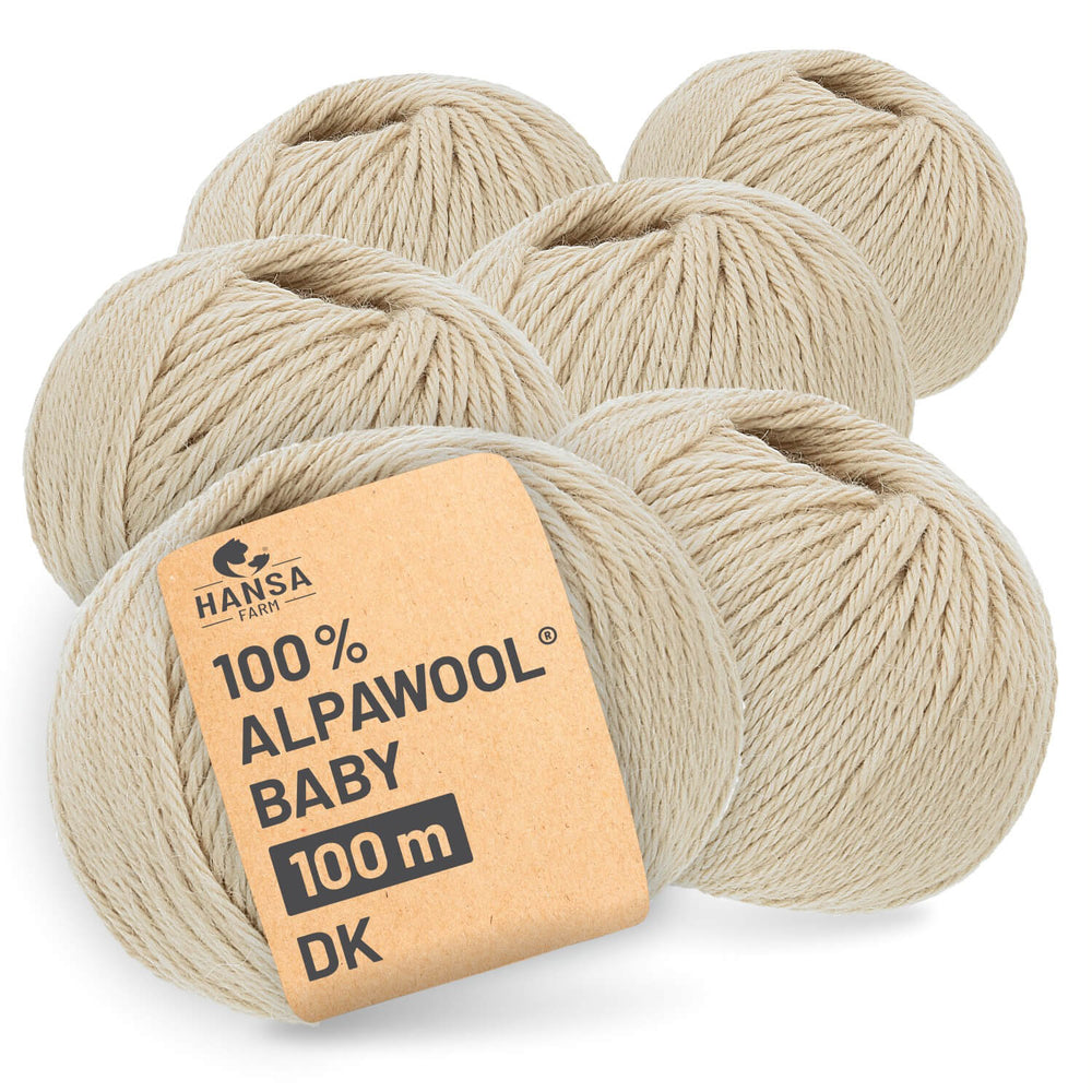 Alpawool® Baby 100 DK NFA02 - 6x50g Alpaca Wool Beige