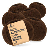 Alpawool® Baby 100 DK NFA08 - 6x50g Alpakawolle Schoko