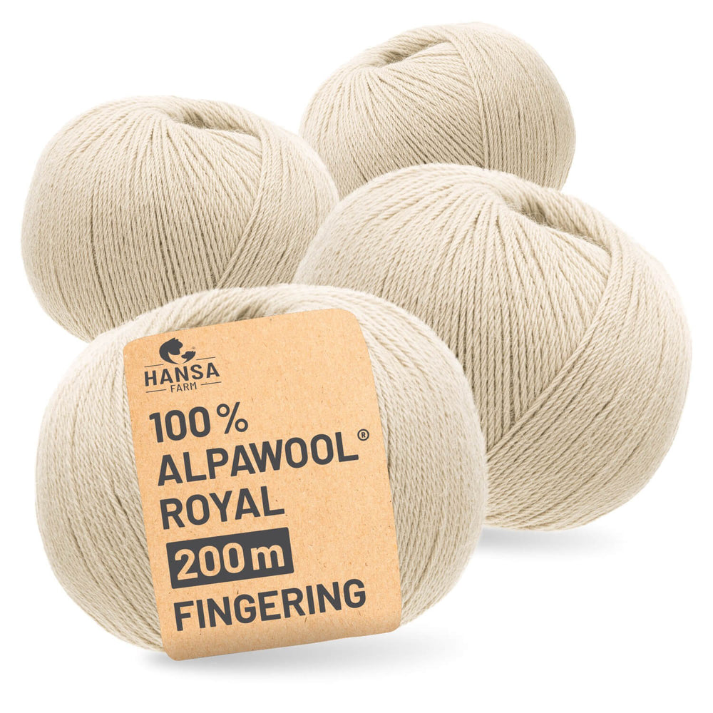 Alpawool® Royal 200 Fingering NFA02 - 4x50g Alpakawolle Beige
