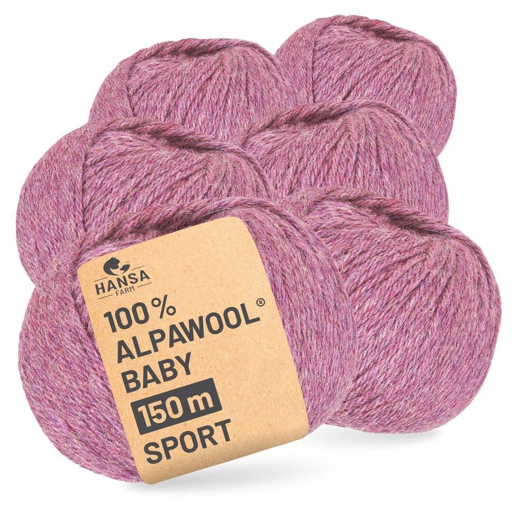 Alpawool® Baby 150 Sport HF197 - 6x50g Alpakawolle Beere Melange