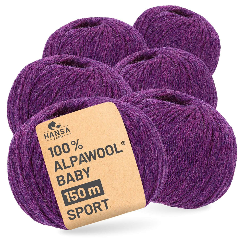 Alpawool® Baby 150 Sport HF204 - 6x50g Alpakawolle Lila Melange
