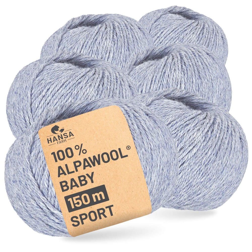Alpawool® Baby 150 Sport HF241 - 6x50g Alpakawolle Gletscher Melange