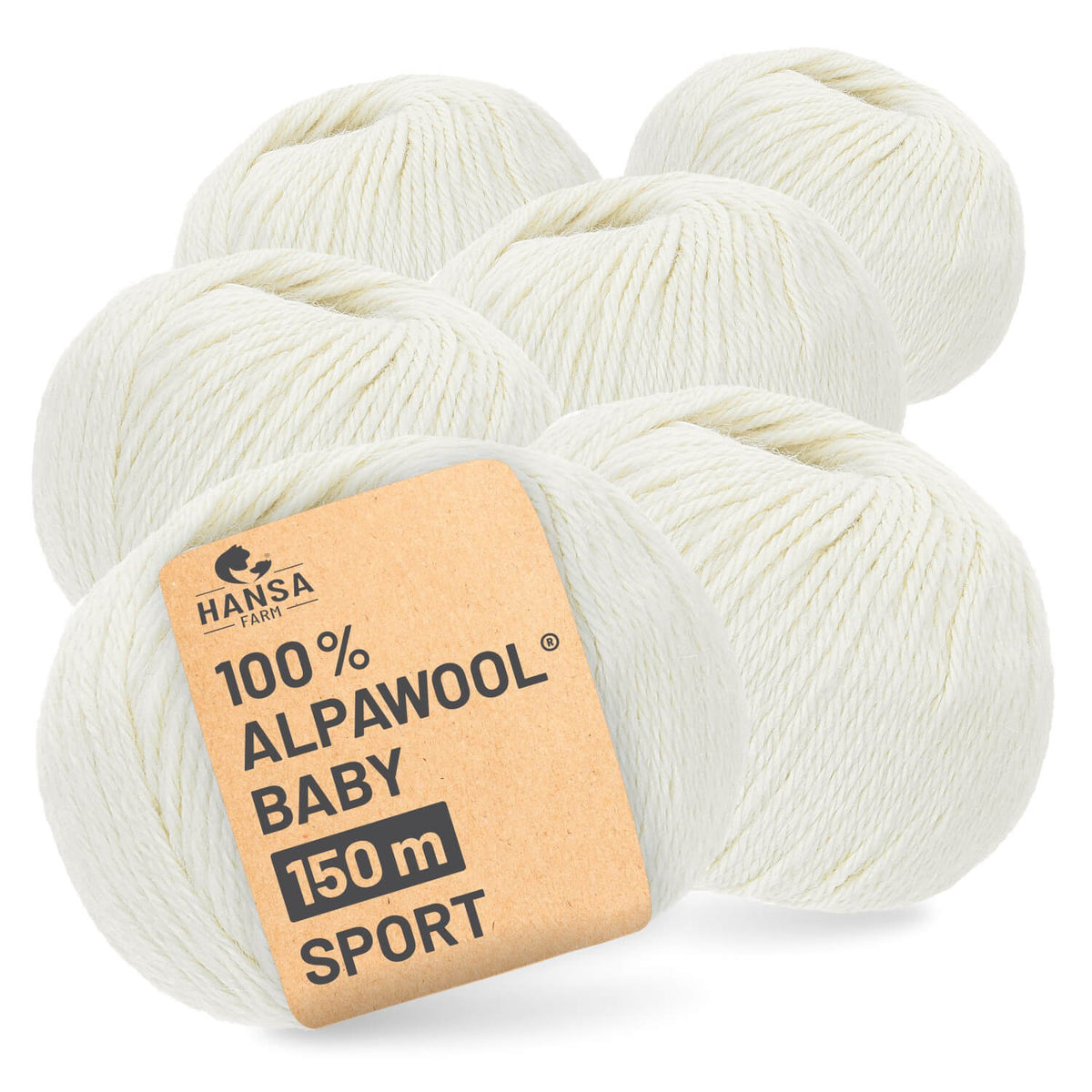 Alpawool® Baby 150 Sport NFA01 - 6x50g Alpaca Wool Natural – Hansa-Farm