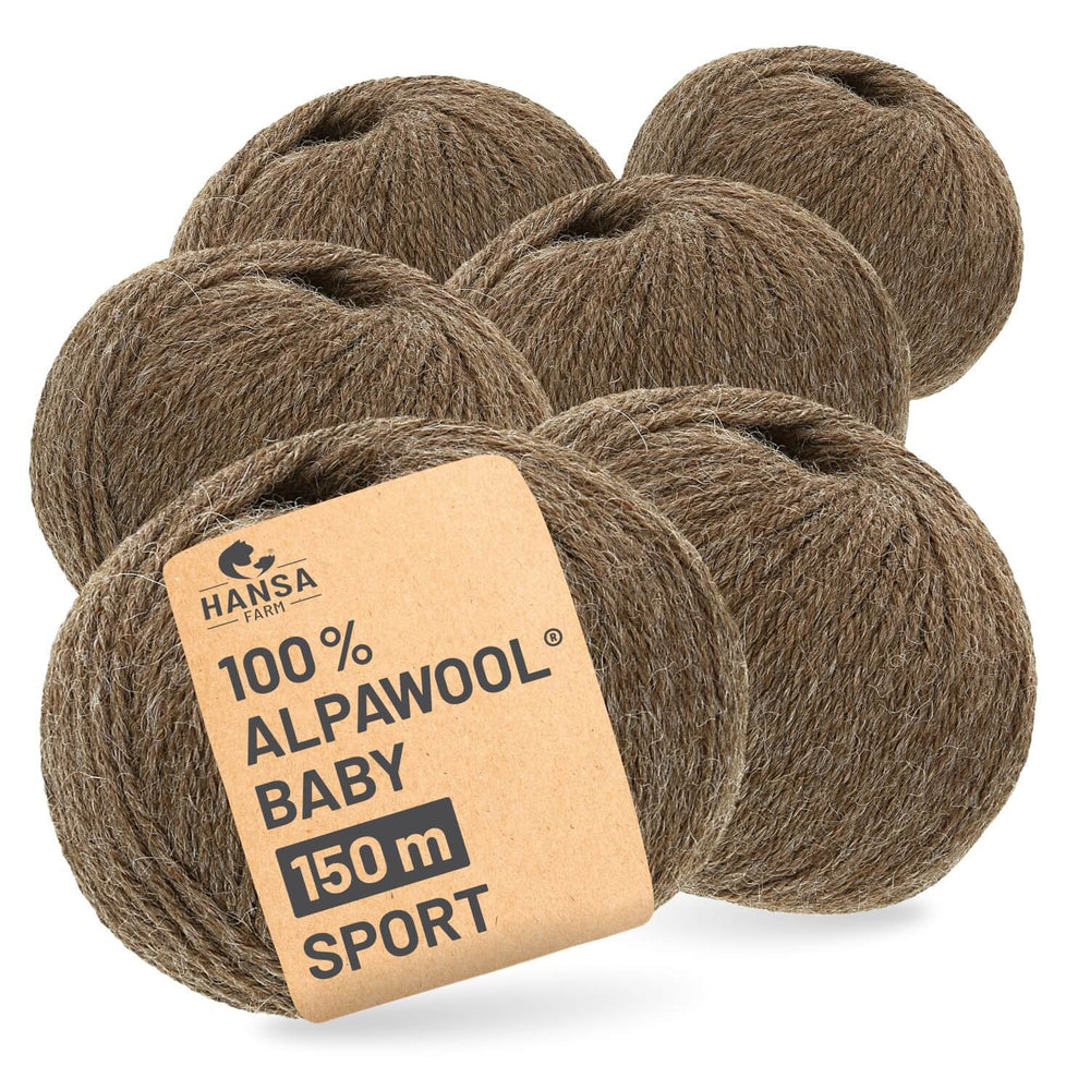 Alpawool® Baby 150 Sport NFA06 - 6x50g Alpakawolle Braun