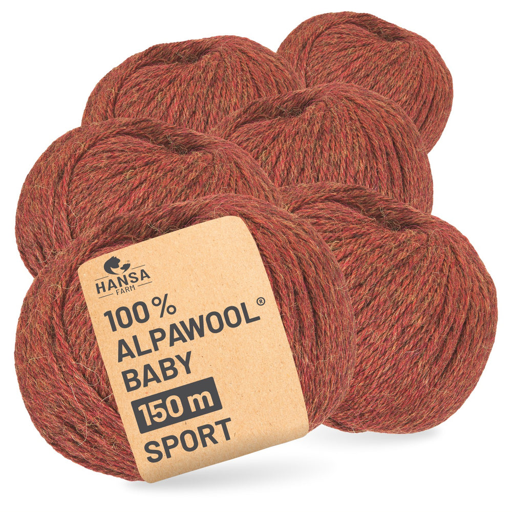 Alpawool® Baby 150 Sport HF158 - 6x50g Alpakawolle Herbstlaub Melange