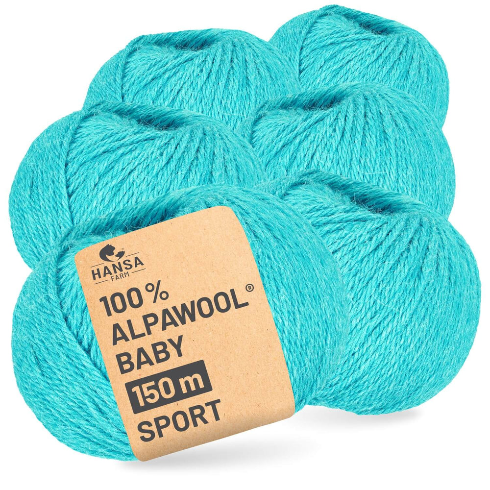 Alpawool® Baby 150 Sport HF255 - 6x50g Alpakawolle Lagune Melange