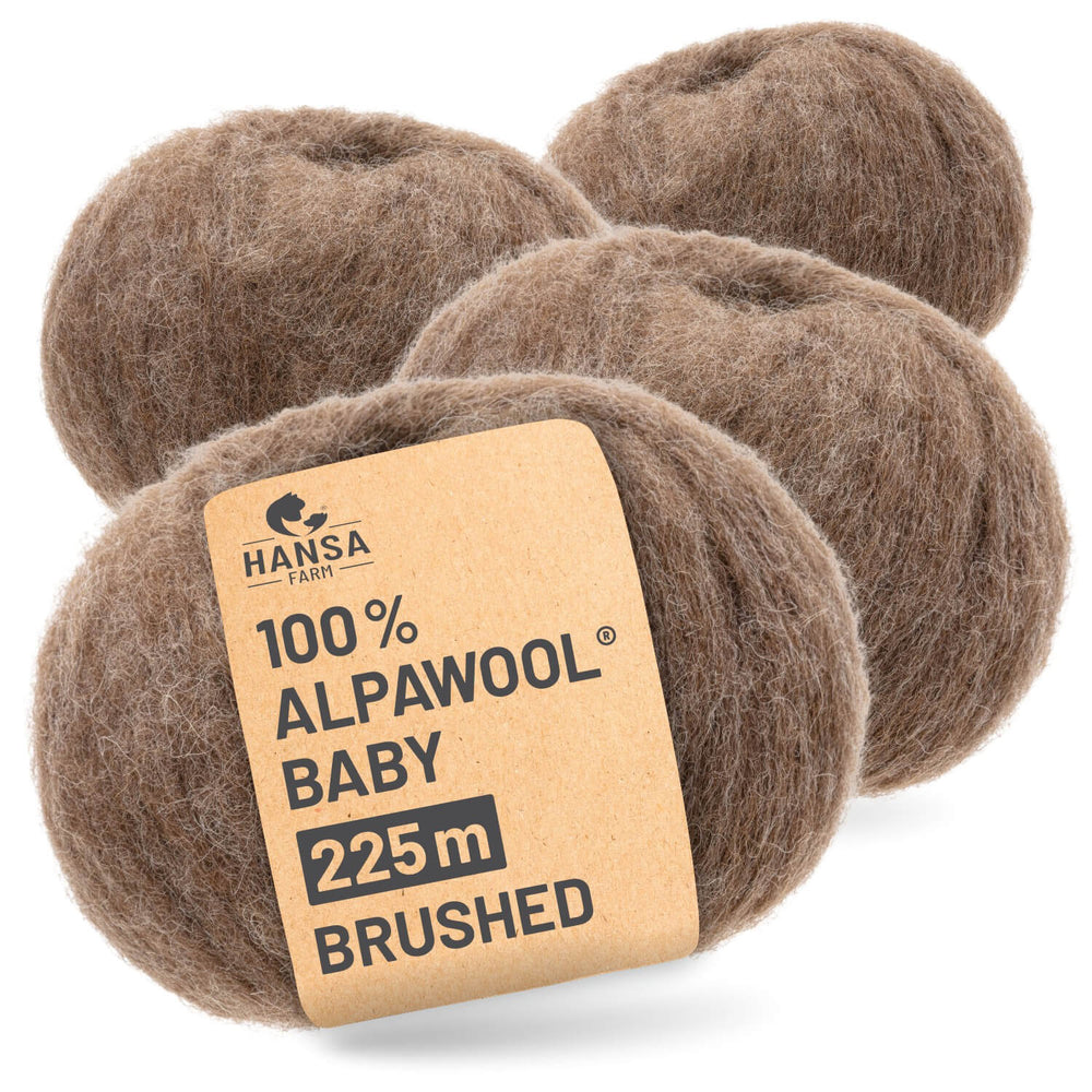 Alpawool® Baby Brushed NFA06 - 4x50g Alpakawolle Braun