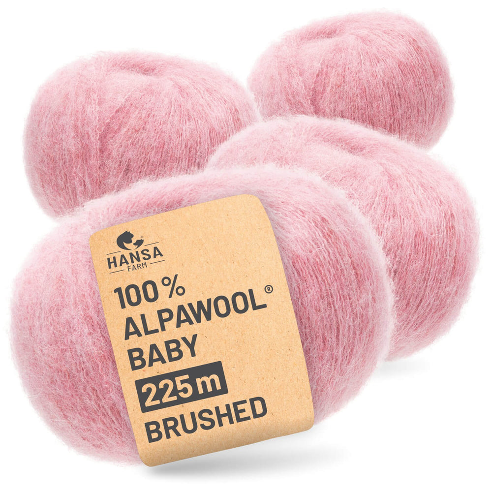 Alpawool® Baby Brushed HF161 - 4x50g Alpakawolle Perlrosa Melange