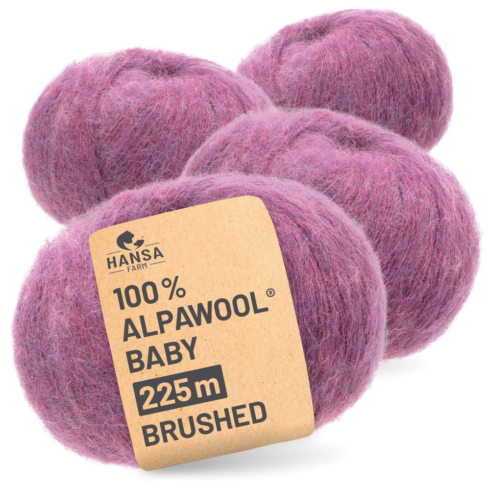 Alpawool® Baby Brushed HF197 - 4x50g Alpakawolle Beere Melange