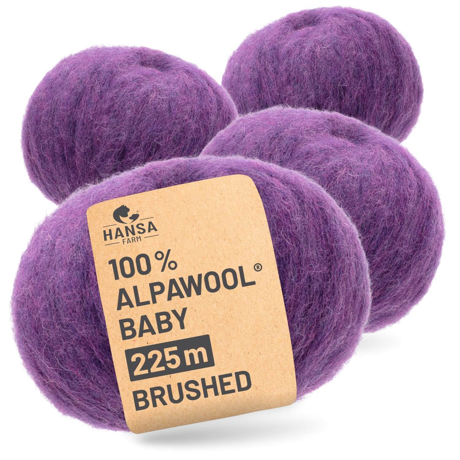 FALK spalo FA アラバマ Alpawool® Baby Brushed HF204 - 4x50g Alpaca Wool Purple Melange