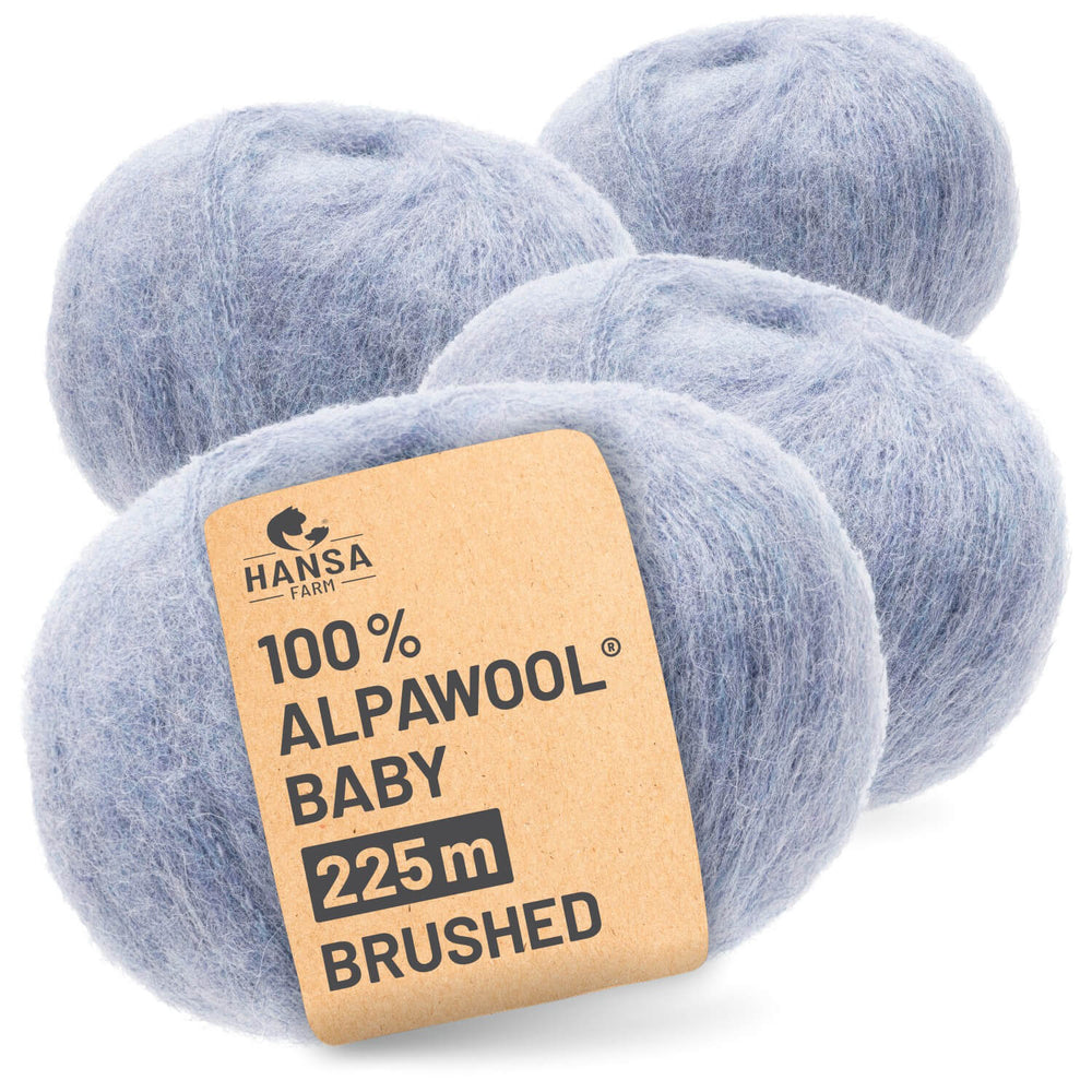 Alpawool® Baby Brushed HF241 - 4x50g Alpakawolle Gletscher Melange