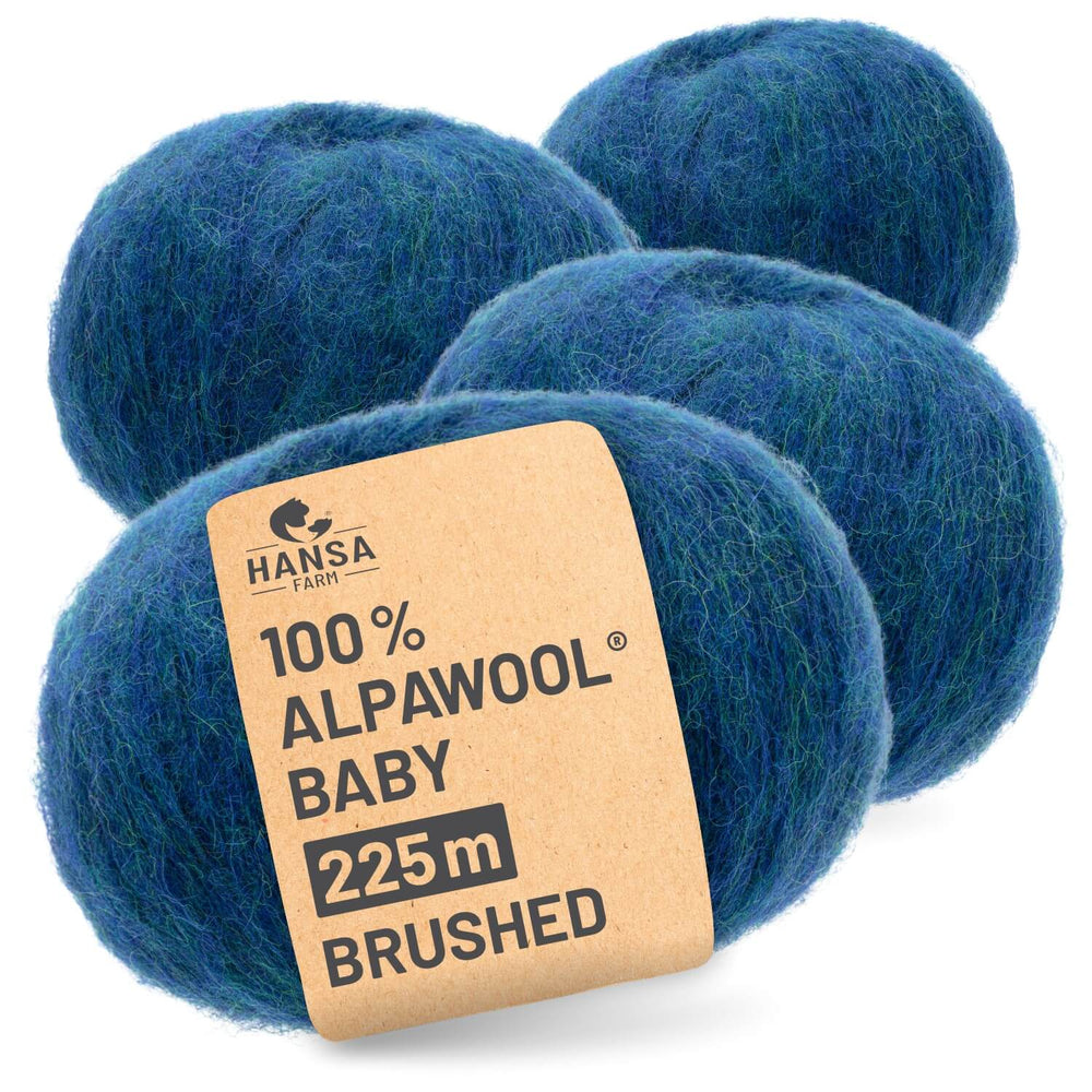 Alpawool® Baby Brushed HF259 - 4x50g Alpakawolle Deep Ocean Melange