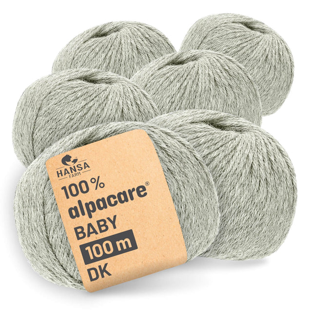alpacare® Baby 100 DK waschbar NFA09 - 6x50g Alpakawolle Silbergrau
