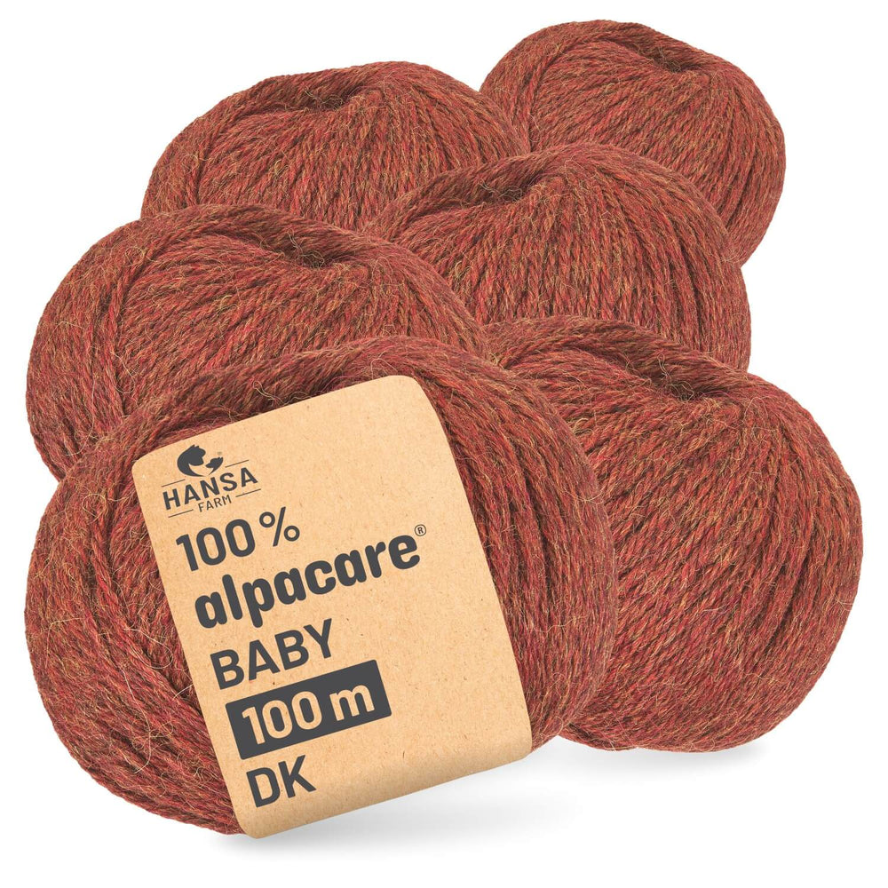 alpacare® Baby 100 DK waschbar HF158 - 6x50g Alpakawolle Herbstlaub Melange