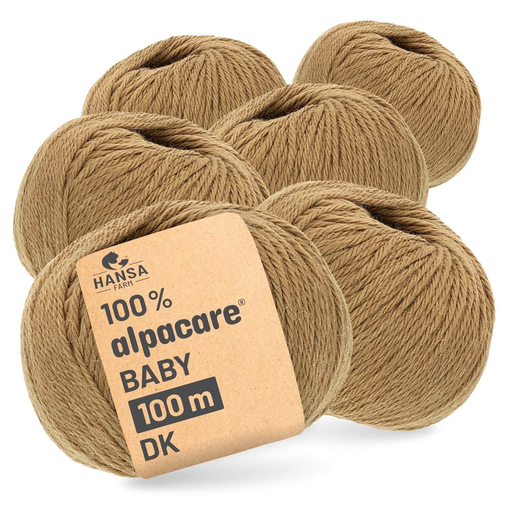 alpacare® Baby 100 DK waschbar NFA03 - 6x50g Alpakawolle Cappuccino