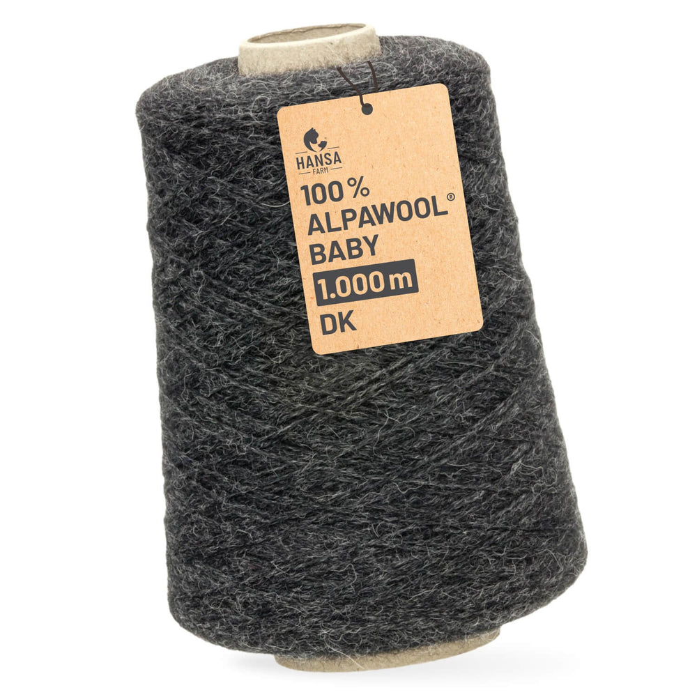 Alpawool® Baby 100 DK NFA14 - 500g Alpaca Wool Cone Anthracite