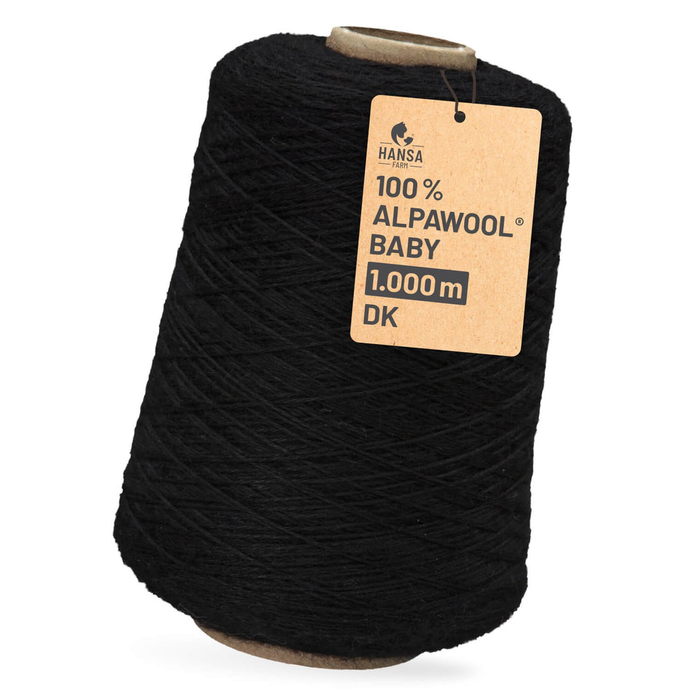 Alpawool® Baby 100 DK NFA15 - 500g Alpakawolle Kone Schwarz