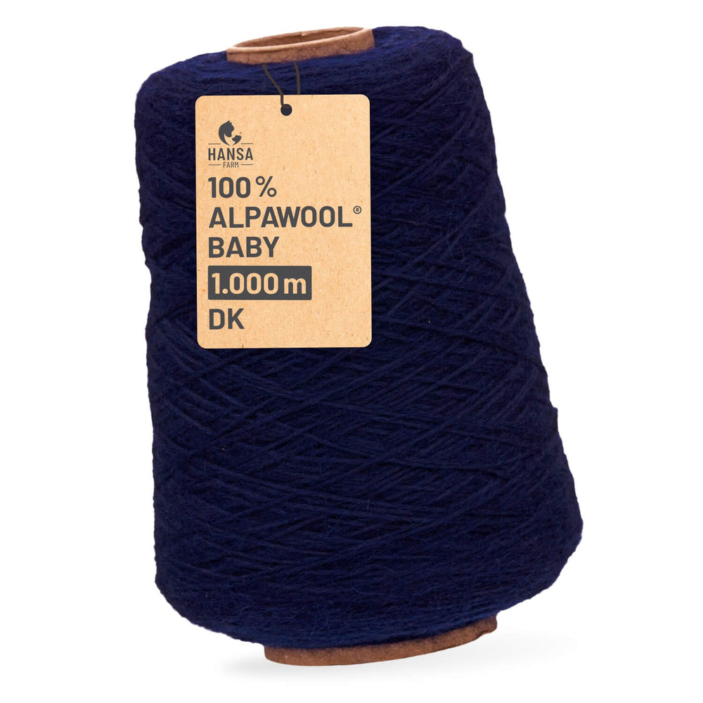 Alpawool® Baby 100 DK CF239 - 500g laine d'alpaga bleu foncé