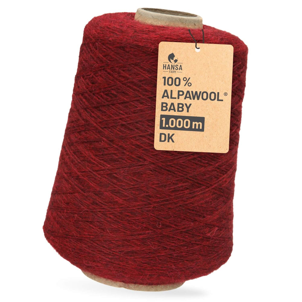 Alpawool® Baby 100 DK HF179 - 500g Alpakawolle Kone Weinrot Melange