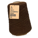 Alpawool® Baby 100 DK NFA08 - 500g Alpaca Wool Cone Chocolate