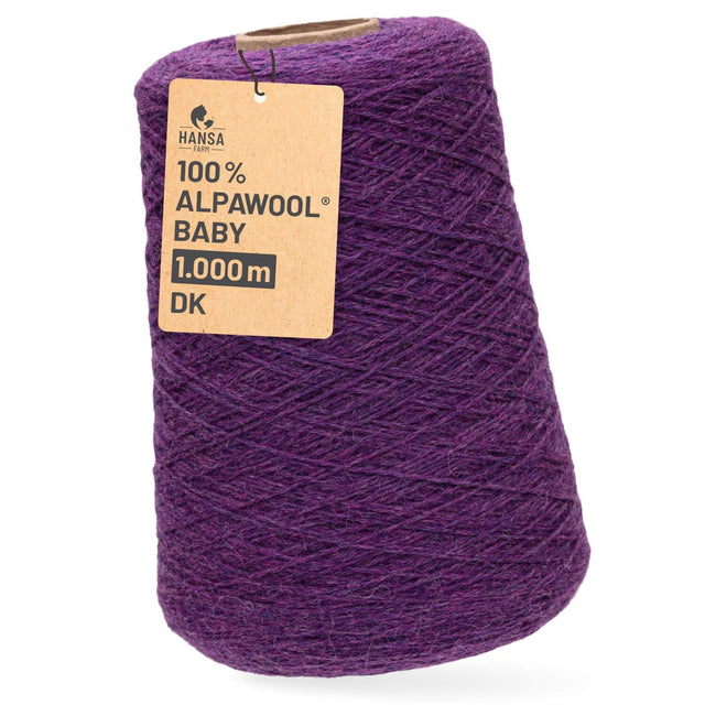 Alpawool® Baby 100 DK HF204 - 500g Alpaca Wool Cone Purple Melange