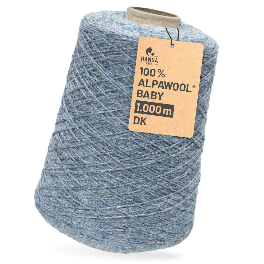 Alpawool® Baby 100 DK HF243 - 500g laine d'alpaga Kone gris-vert mélangé