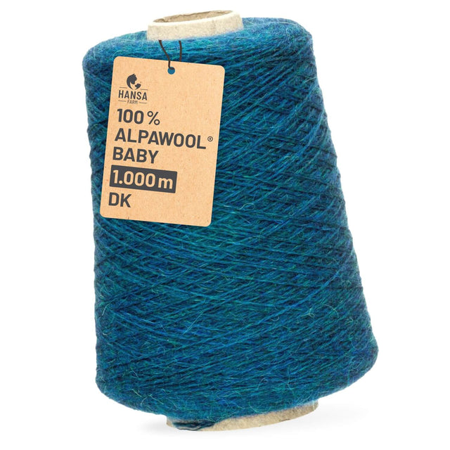 Alpawool® Baby 100 DK HF259 - 500g Alpaca Wool Cone Deep Ocean Melange