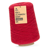 Alpawool® Baby 100 DK CF177 - 500g Alpaca Wool Cone Red