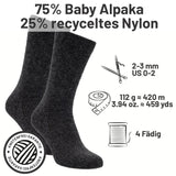 alpacare® Baby Socks waschbar NFA14 - 2x112g Alpakawolle Anthrazit