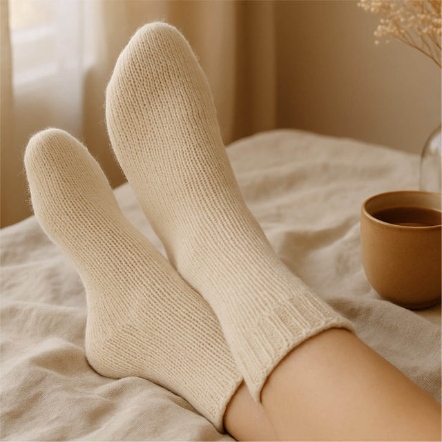 alpacare® Baby Socks waschbar NFA01 - 2x112g Alpakawolle Natur