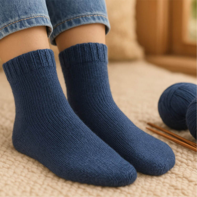alpacare® Baby Socks waschbar HF236 - 2x112g Alpakawolle Dunkelblau Melange