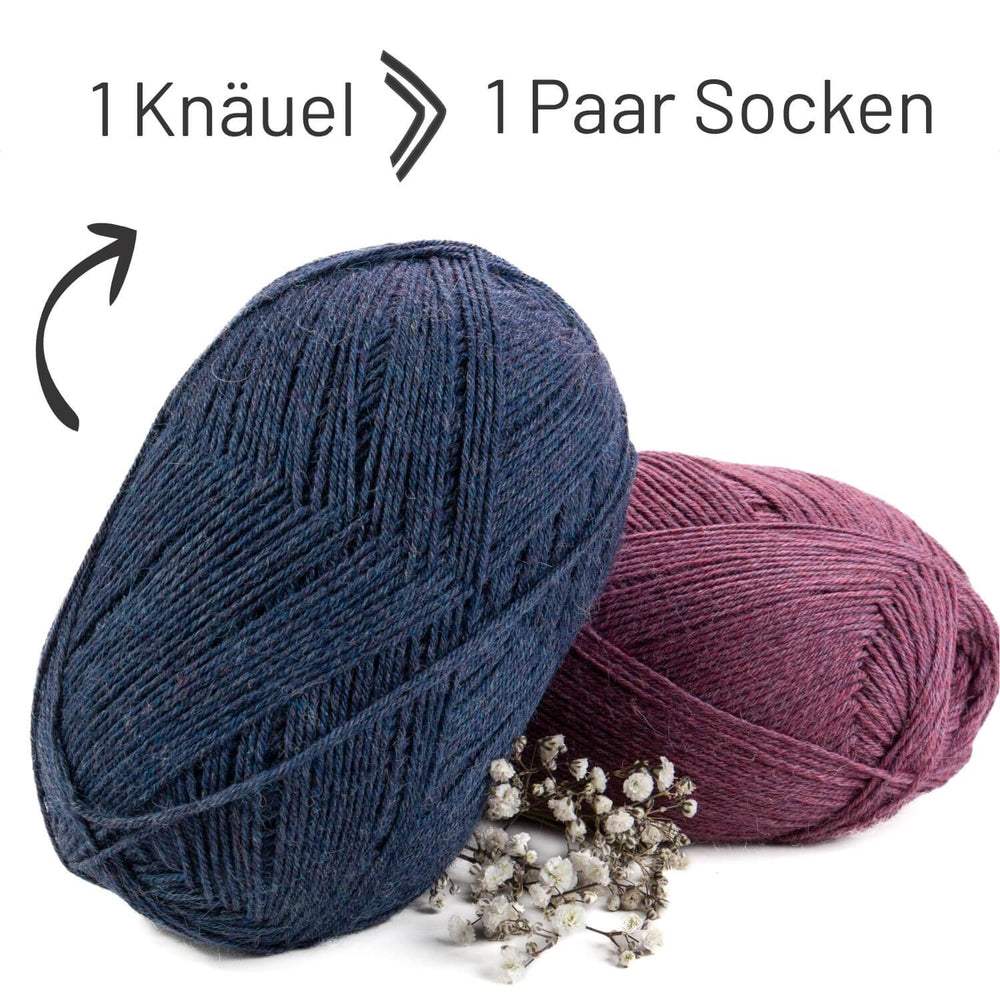 alpacare® Baby Socks waschbar HF236 - 2x112g Alpakawolle Dunkelblau Melange
