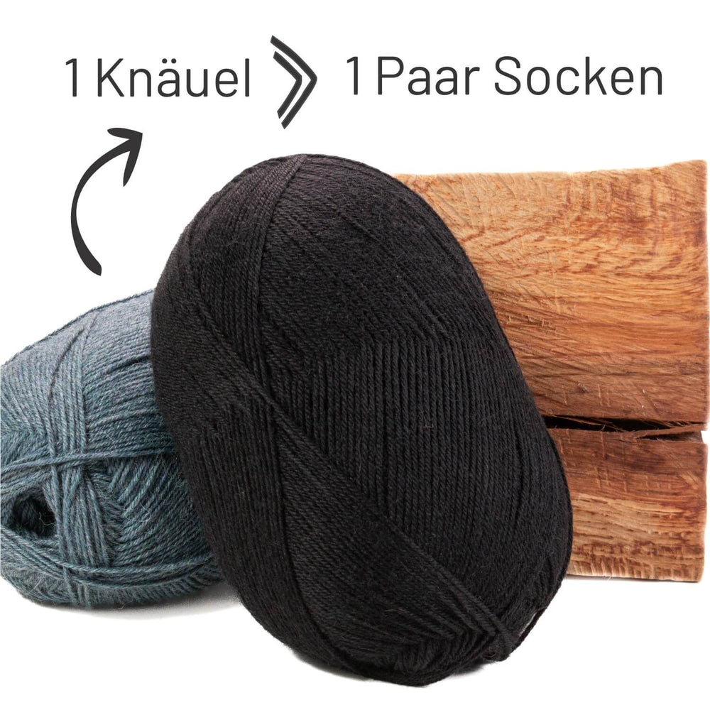 alpacare® Baby Socks waschbar NFA15 - 2x112g Alpakawolle Schwarz