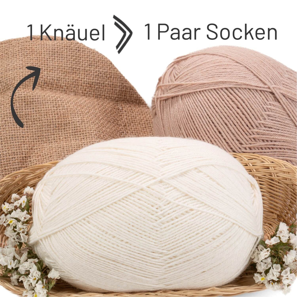 alpacare® Baby Socks waschbar NFA01 - 2x112g Alpakawolle Natur