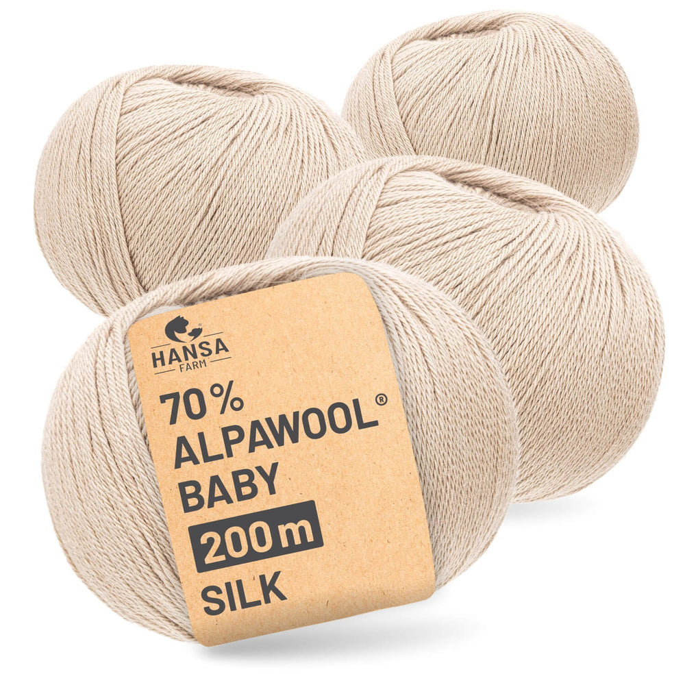 Alpawool® Baby Silk NFA02 - 4x50g Alpakawolle Beige