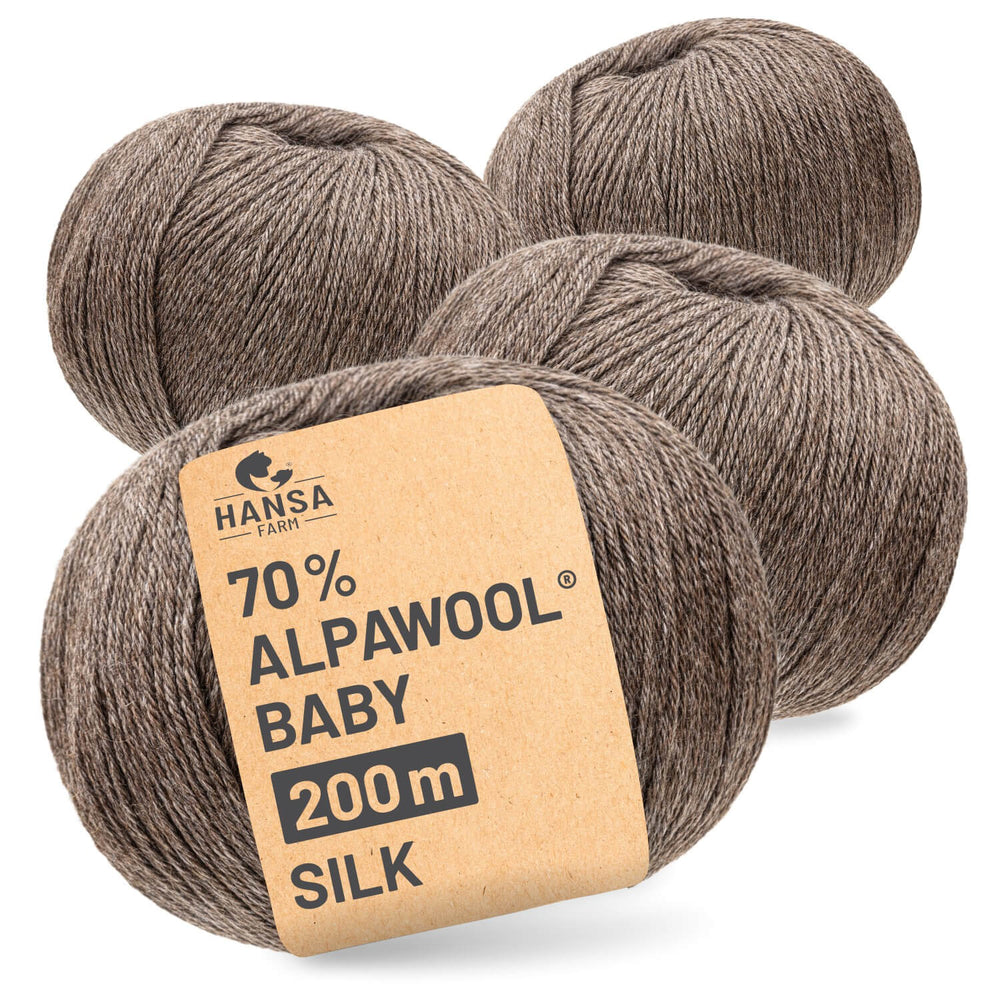Alpawool® Baby Silk NFA06 - 4x50g Alpakawolle Braun