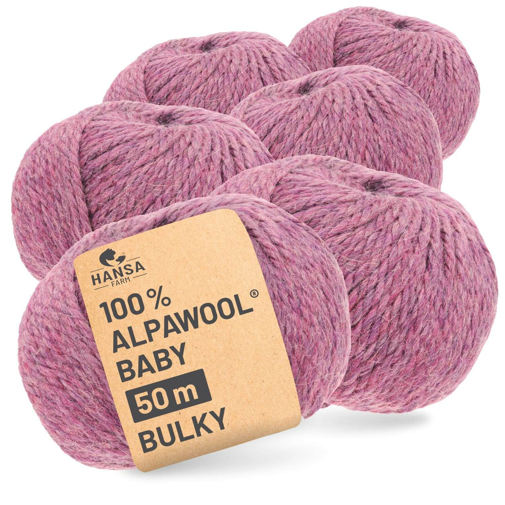Alpawool® Baby 50 Bulky HF197 - 6x50g Alpaca Wool Berry Melange