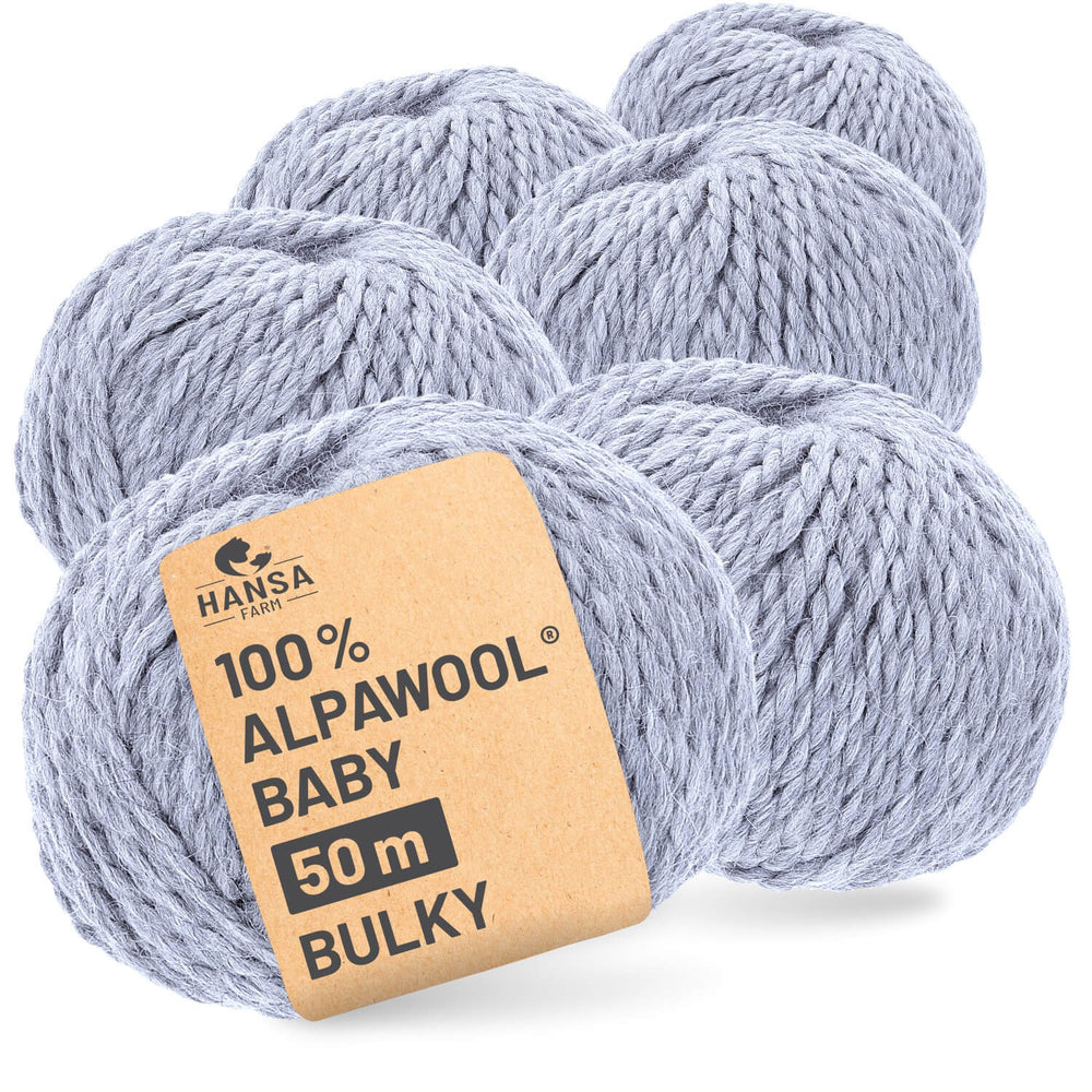 Alpawool® Baby 50 Bulky HF241 - 6x50g Alpaca Wool Glacier Melange