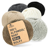 Alpawool® Baby 50 Bulky Mix - 6x50g Alpaca Wool Natural Mix Set
