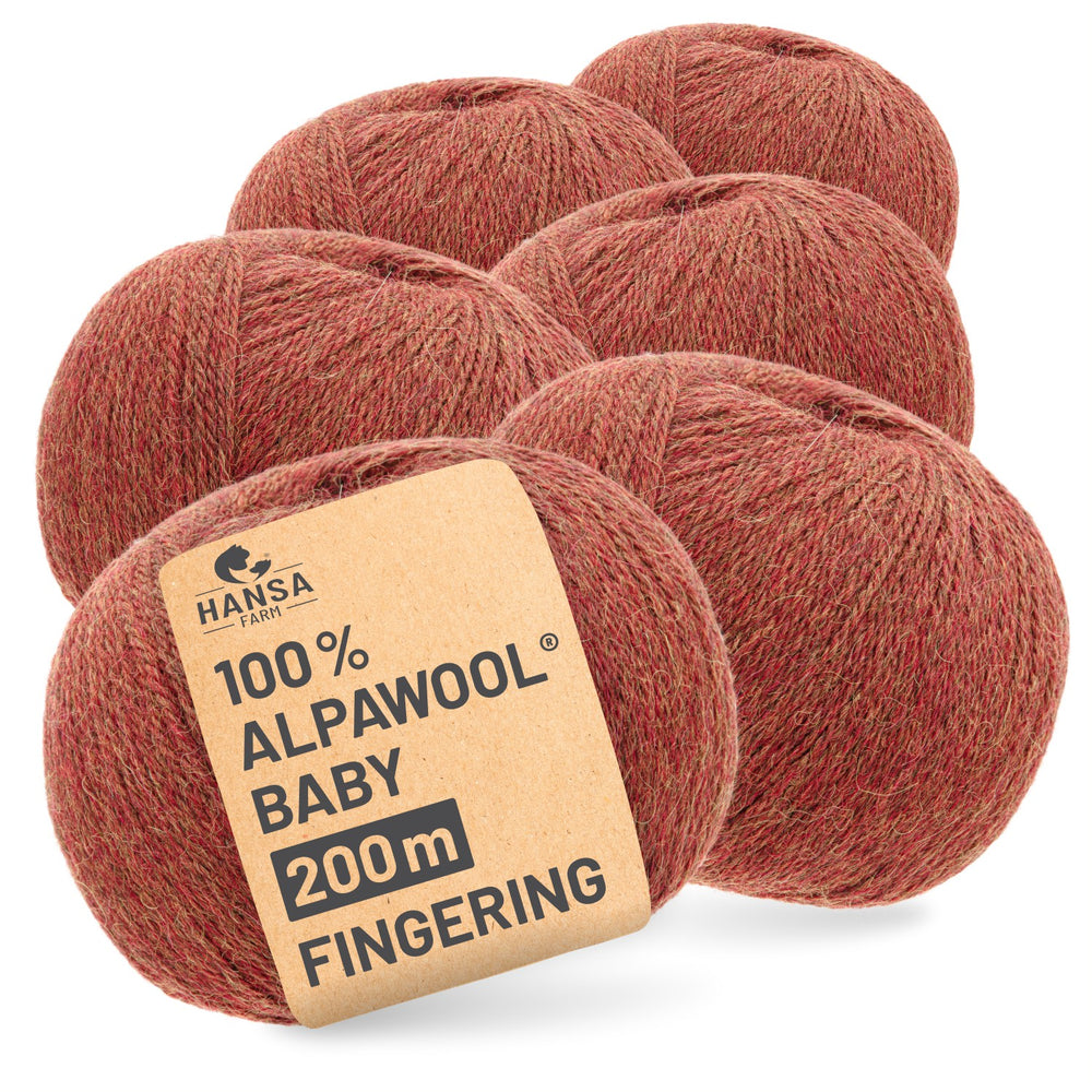 Alpawool® Baby 200 Fingering HF158 - 6x50g Alpakawolle Herbstlaub Melange