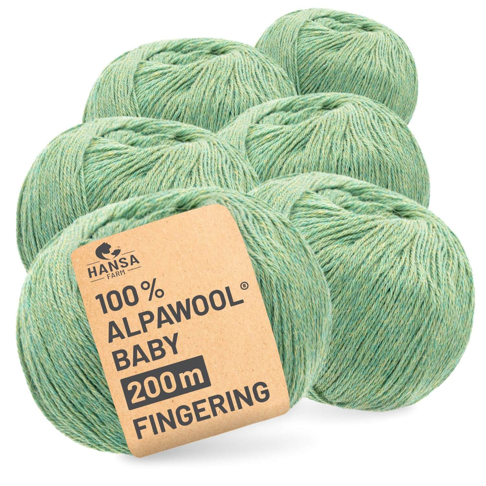 Alpawool® Baby 200 Fingering HF283 - 6x50g Alpakawolle Lindenblüte Melange