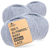 Alpawool® Baby 400 Lace HF241 - 4x50g Alpaca Wool Glacier Melange