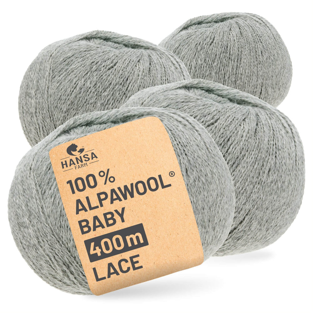 Alpawool® Baby 400 Lace NFA10 - 4x50g Alpaca Wool Light Grey
