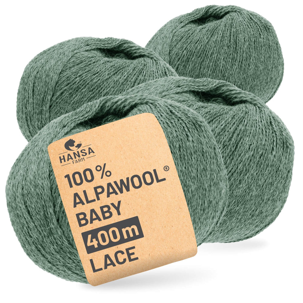 Alpawool® Baby 400 Lace HF275 - 4x50g Alpakawolle Smaragd Melange
