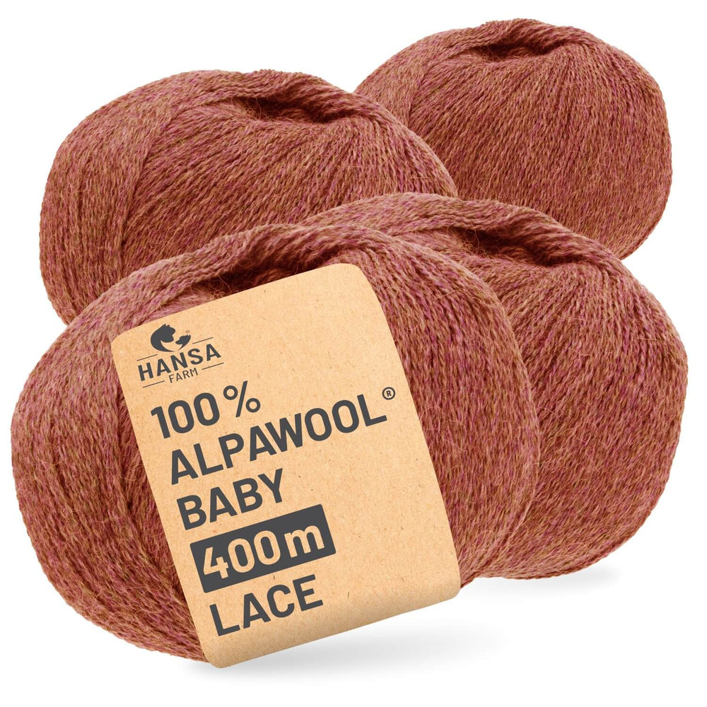 Alpawool® Baby 400 Lace HF158 - 4x50g Alpaca Wool Autumn Leaves Melange